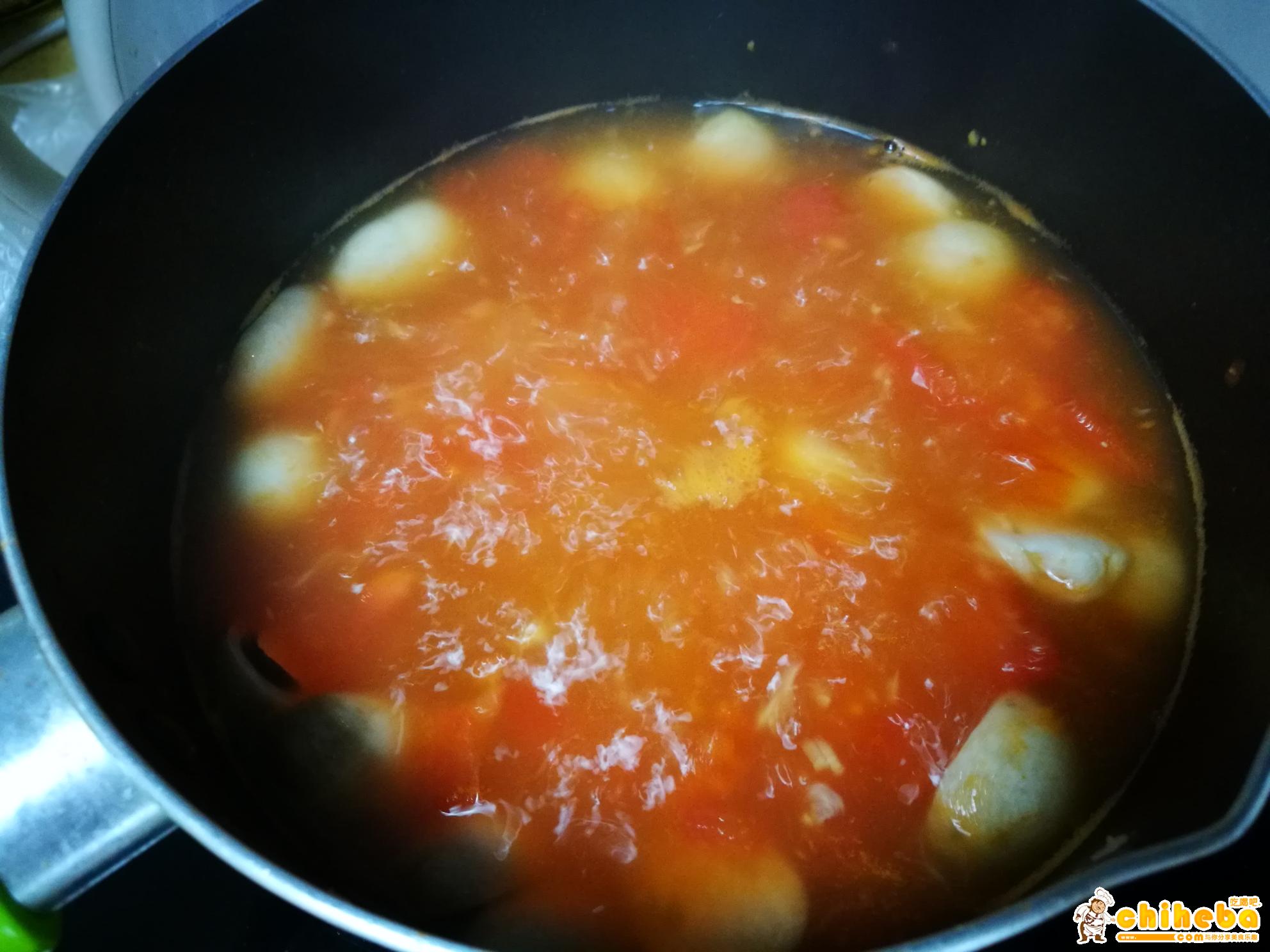 番茄汤年糕的做法 步骤5